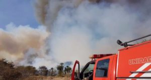 San Luis: controlan los focos de incendio en Papagayos; uno permanece bajo guardia de cenizas