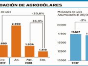 La liquidación de divisas del Campo bajó el 18 por ciento