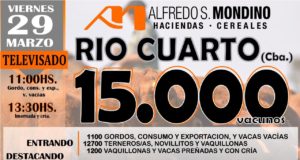 Mondino ya anuncia 15 mil cabezas para el televisado en Río Cuarto