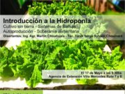 INTA organiza una capacitación sobre hidroponia