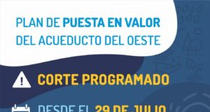 San Luis: desde el lunes 29 y por 3 días cortarán el ramal «Las terneras» del Acueducto del Oeste