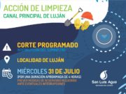 San Luis: corte programado del canal principal de riego de Luján