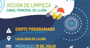 San Luis: corte programado del canal principal de riego de Luján