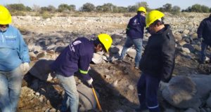 San Luis: mejoran la toma de agua en Luján que lleva riego a 20 productores del paraje La Legua