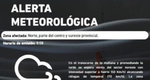 Alerta meteorológica por fuertes vientos en San Luis