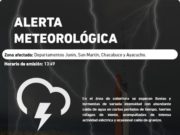 San Luis: alerta por tormentas fuertes para cuatro departamentos