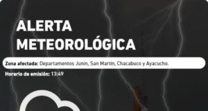 San Luis: alerta por tormentas fuertes para cuatro departamentos