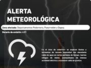 San Luis: alerta por tormentas fuertes para Pueyrredón, Pedernera y Dupuy