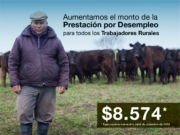 El RENATRE aumentó su prestación por desempleo a $8.574