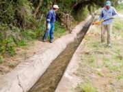 San Luis: labores de mantenimiento y limpieza en sistema de canales de Río Amieva