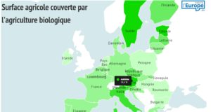 En Europa la agricultura ecológica ocupa el 7,5% de la tierra cultivada.