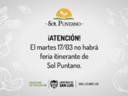 Se suspendió la feria itinerante de “Sol Puntano” que estaba prevista para este martes