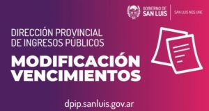 San Luis: la Dirección Provincial de Ingresos Públicos reprogramó sus vencimientos