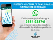 Coronavirus: se puede obtener la factura de San Luis Agua por WhatsApp