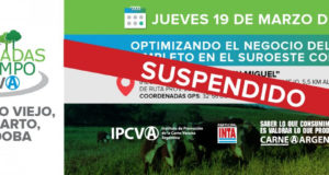 Se suspende jornada a campo del IPCVA en Río Cuarto por prevención sanitaria