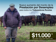 El RENATRE aumentó a 11.000 pesos la prestación por desempleo para los trabajadores rurales
