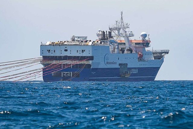 Intercepting a Seismic Testing Ship in New Zealand
