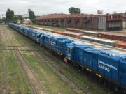 En 2019 la carga total transportada por ferrocarril fue 22,1 millones de toneladas