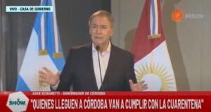Schiaretti también aplica cuarentena de 14 días para ingresar en Córdoba