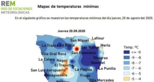 20 de agosto, el día más frío de 2020 en la provincia de San Luis