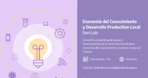 Encuentro online sobre “Economía del conocimiento, industria y desarrollo productivo” en San Luis