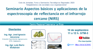 Seminario: aspectos básicos y aplicaciones de la espectroscopía de reflectancia en el infrarrojo cercano (NIRS)