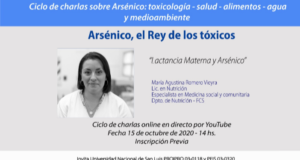 Ciclo de charlas sobre arsénico: toxicología, salud, alimentos, agua y medio ambiente