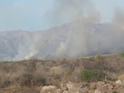 San Luis: bomberos combaten el incendio en las Sierras Centrales, que mantiene grandes dimensiones