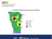 San Luis: lluvias acumuladas entre el lunes 9 y el sábado 14 en las 58 estaciones de la REM
