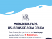 San Luis Agua extendió la moratoria para los usuarios de agua cruda