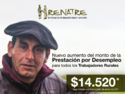 El RENATRE aumentó la Prestación por Desempleo para los trabajadores rurales a $14.520