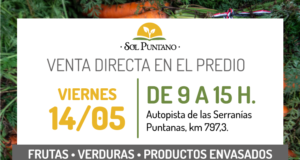 Con gran variedad de productos, Sol Puntano realizará otra jornada de venta directa