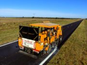 Vialidad Nacional está pintando la ruta nacional 188, en el sur sanluiseño
