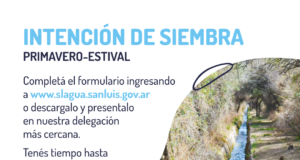 Riego: ya está disponible el formulario de Intención de Siembra primavera-estival