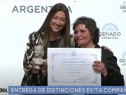 Distinguieron a la productora de la Agricultura Familiar Eli Amieva, en el Senado de la Nación