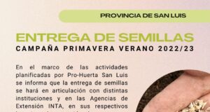 Prohuerta San Luis: entrega de semillas para la temporada primavera – verano