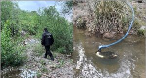 San Luis Agua detectó y removió un sistema clandestino en el Río Potrero de los Funes