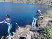 Tomaron muestras de los embalses Esteban Agüero y La Estrechura